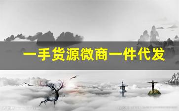 一手货源微商一件代发-微商一件代发哪里有发货快的货源