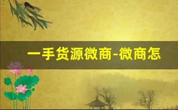一手货源微商-微商怎么找一手货源