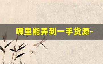 哪里能弄到一手货源-急需一手货源