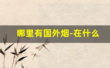 哪里有国外烟-在什么地方能买到外国烟