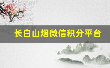 长白山烟微信积分平台-长白山烟积分获取