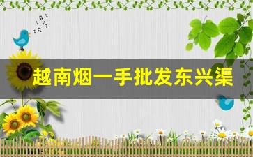 越南烟一手批发东兴渠道-越南烟一手批发东兴可以发快递吗