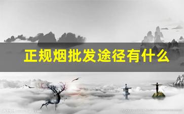 正规烟批发途径有什么