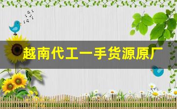 越南代工一手货源原厂质量-即发越南工厂代工什么品牌