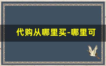 代购从哪里买-哪里可以找到代购渠道