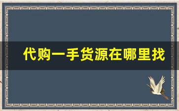 代购一手货源在哪里找-一手货源的东西真的便宜