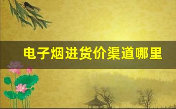 电子烟进货价渠道哪里有