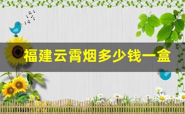 福建云霄烟多少钱一盒-福建云霄精品烟价格表最新