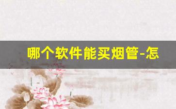 哪个软件能买烟管-怎么买烟管不上当