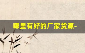 哪里有好的厂家货源-批发厂家到哪里找呢