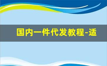 国内一件代发教程-适合新手的一件代发平台