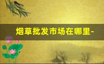 烟草批发市场在哪里-卷烟厂和烟草局哪个好
