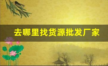 去哪里找货源批发厂家-哪里找工厂批发价货源