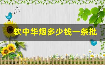 软中华烟多少钱一条批发价-软中华烟市场价是多少钱一条